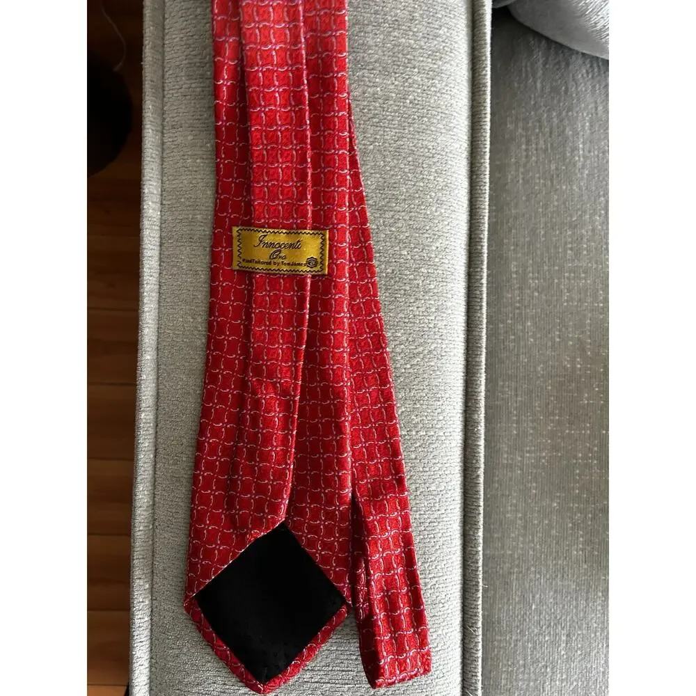 Innocenti by Tom James Silk Tie Red Blue Tall Men